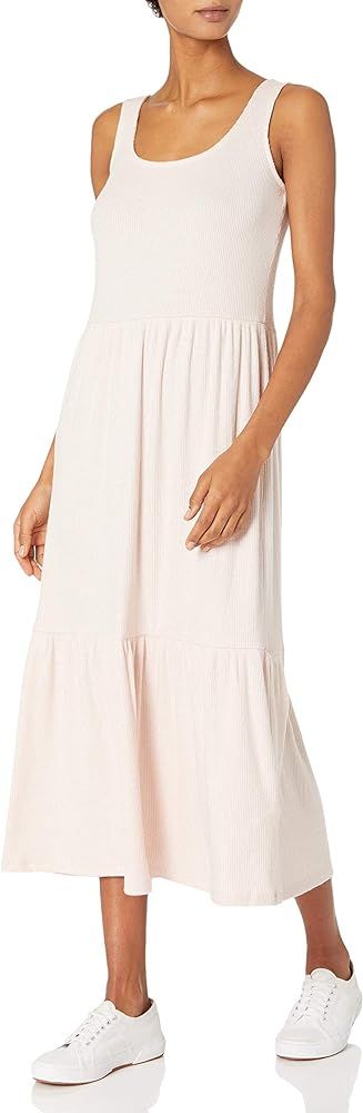 Amazon Brand - Daily Ritual Women's Standard-Fit Cozy Knit Rib Tiered Tank Dress | Amazon (US)