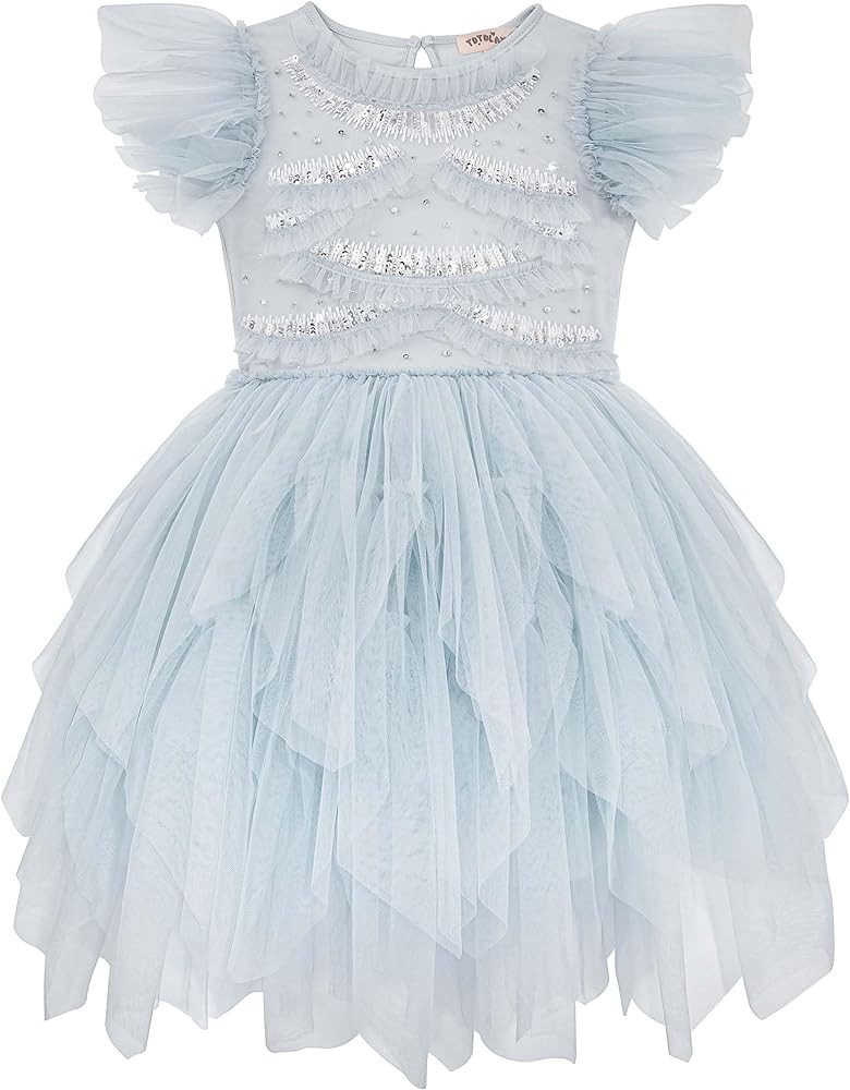 TUTULAND Tutu Dress for Girls - Embroidered Tulle Dress Tiered Layered Flower Toddler Dress for W... | Amazon (US)