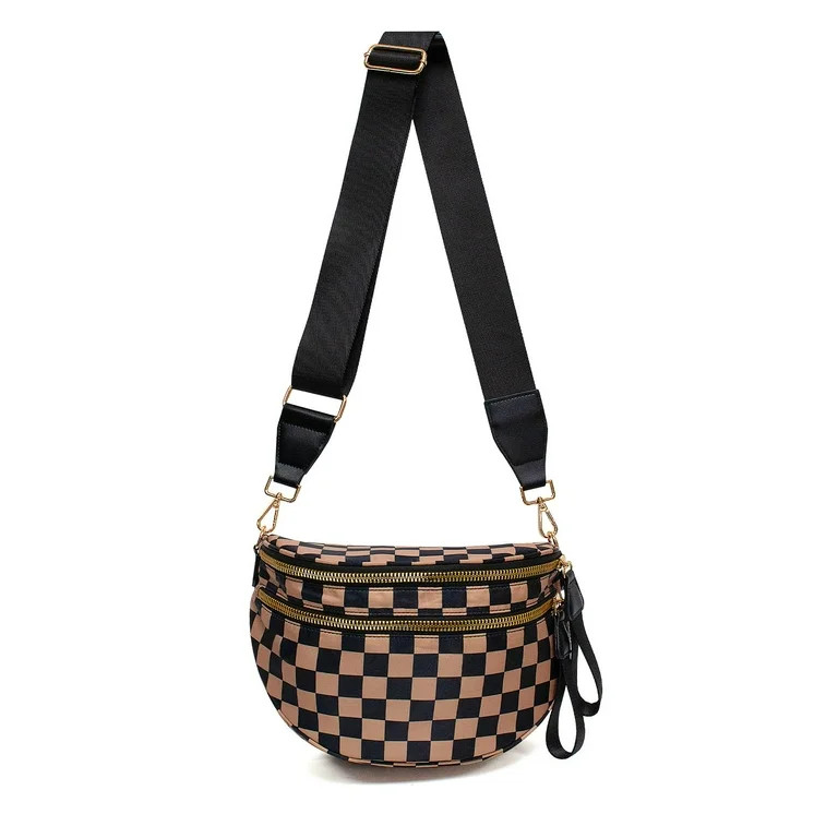 AEVOS Crossbody Bag,Checkered Purse for Women Black and White Bum Bag Fanny Packs Belt Bag Sling ... | Walmart (US)