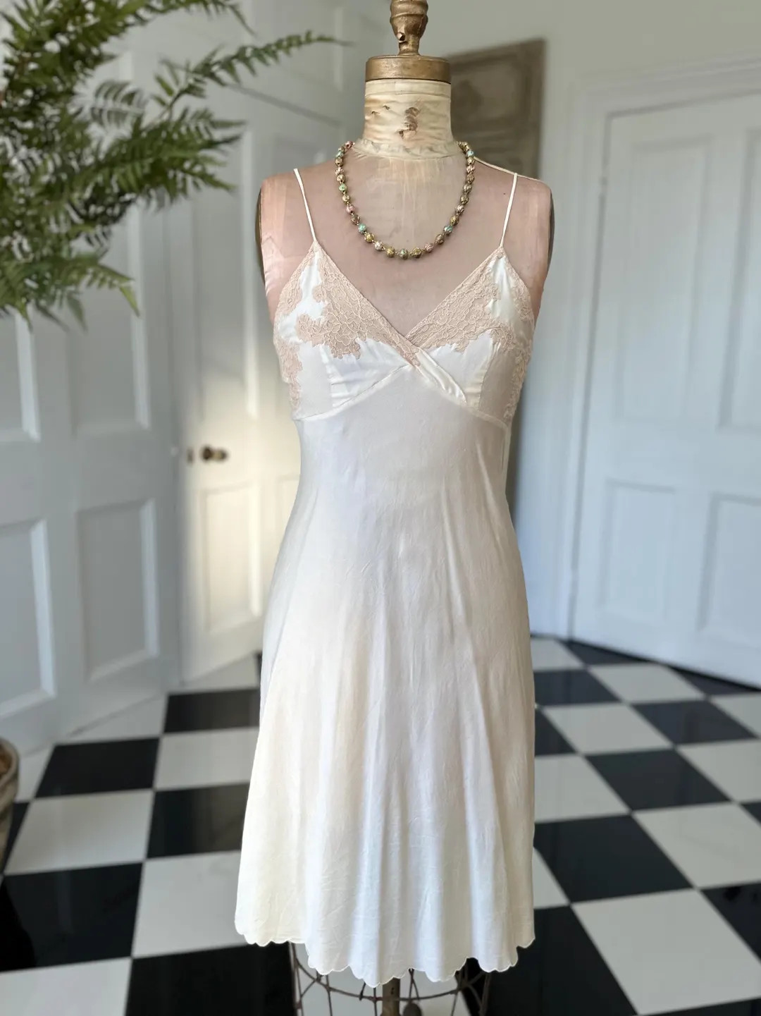 Cream Silk Lace Detail Slip Dress Short Sexy Summer Layering Piece - Etsy | Etsy (US)