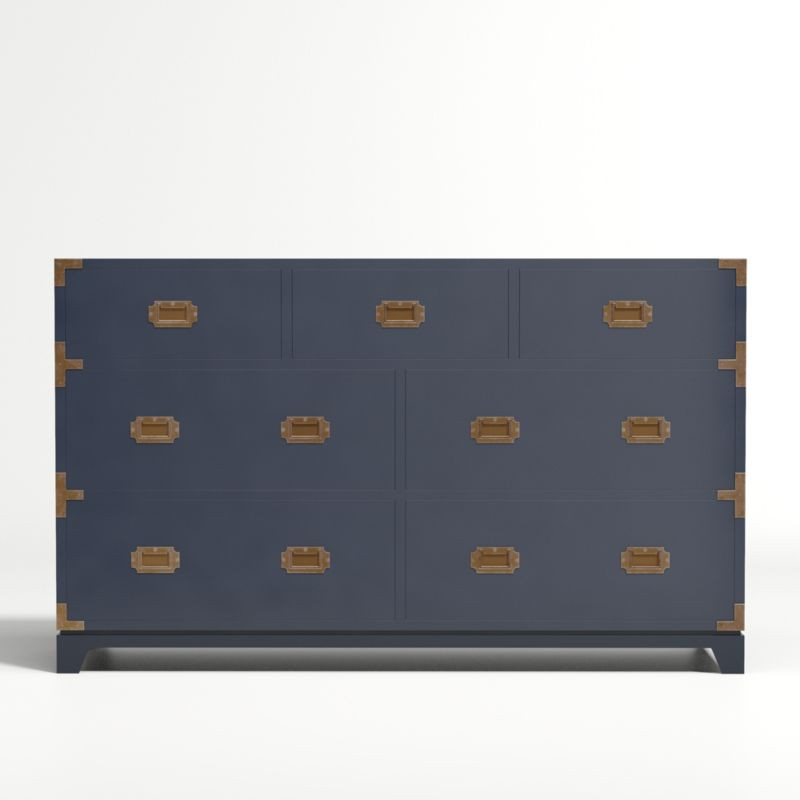 Kids Navy Blue Campaign Wide Dresser + Reviews | Crate & Kids | Crate & Barrel