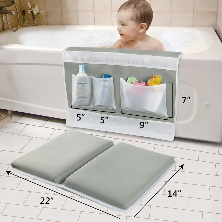 Bath Kneeler Pad - Large Thick Easier Safety Baby Bath Mat Kneeling Pad with Toy Organizer - Elbo... | Walmart (US)