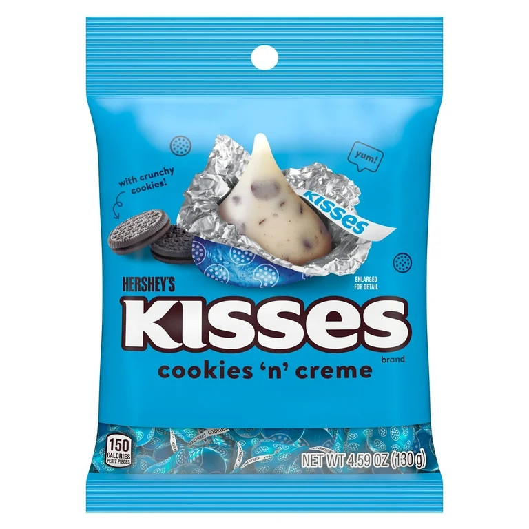 Hershey's Kisses Cookies 'n' Creme Candy Bag, 4.59 oz | Walmart (US)