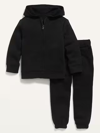 Unisex Zip Hoodie and Functional Drawstring Jogger Sweatpants Set for Toddler | Old Navy (US)