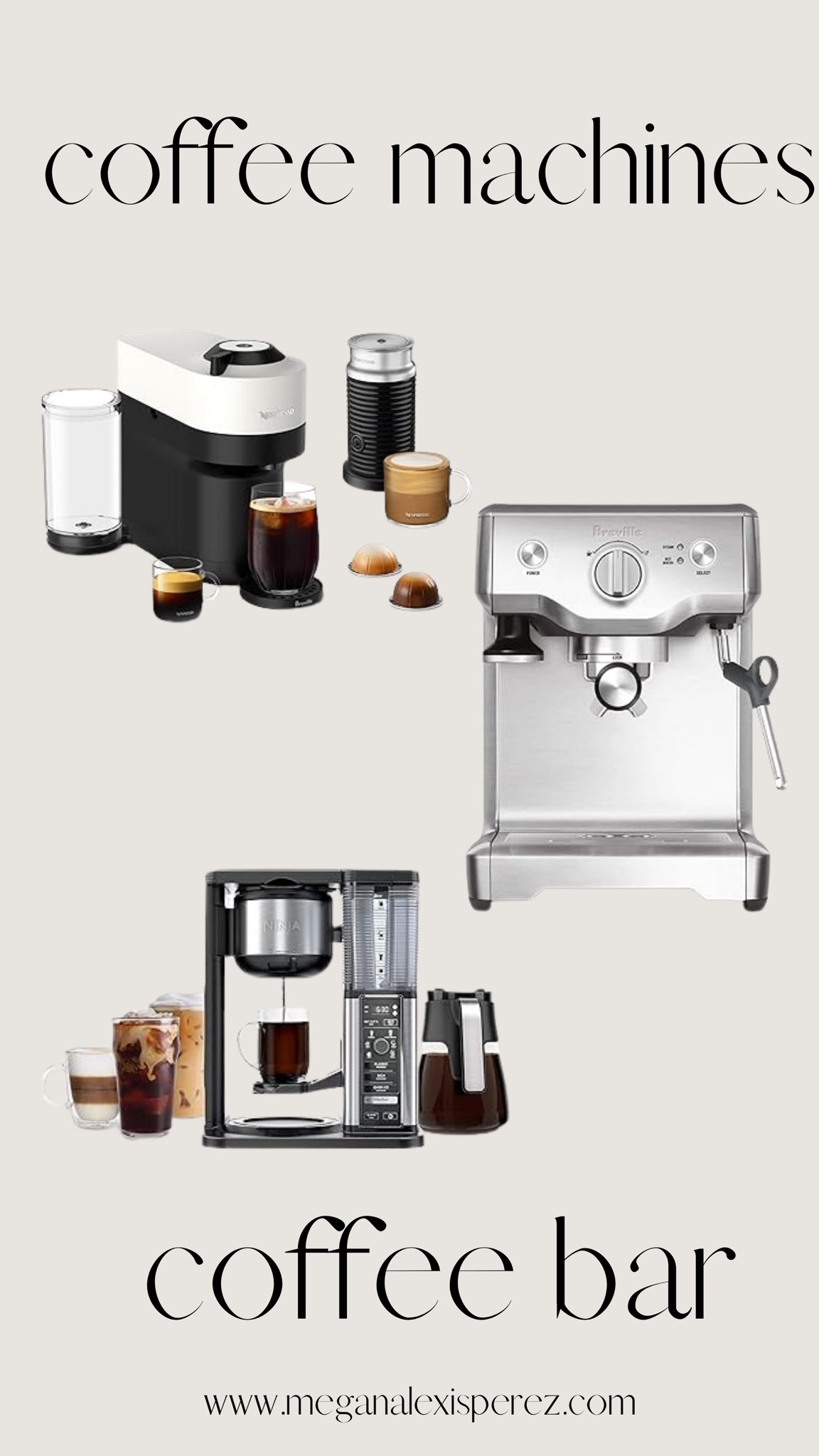 If budget isn’t an issue, here are some great coffee machines for your at home coffee bar! We have a Nespresso Vertuo and absolutely love it! We’ve also had a Breville in the past and loved it as well  

#LTKHome