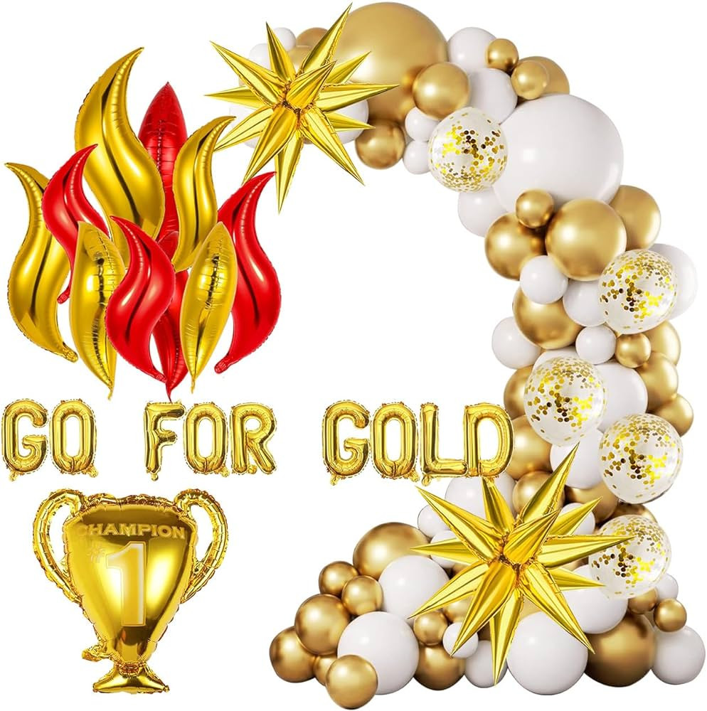 Paris Sports 2024 Themed Party Decorations,Champion Trophy Aluminum Foil Balloon,Glitter Go For G... | Amazon (US)