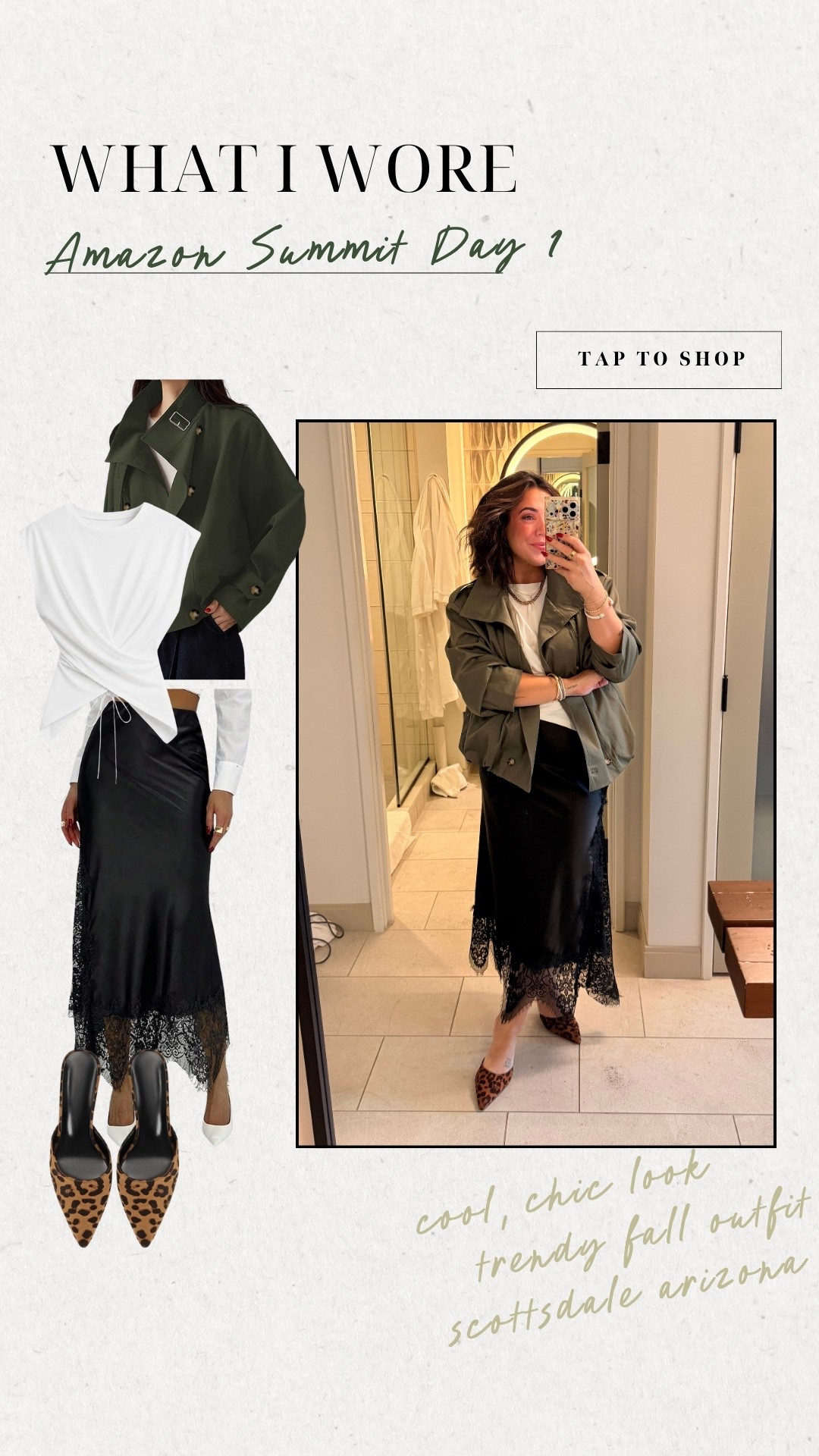 Summit day 1! Head to toe edgy chic Amazon fall outfit inspo! Size L in all (wish I did M in jacket) 

Fall outfit inspo, satin lace skirt, Amazon fashion

#LTKSeasonal #LTKMidsize #LTKootd