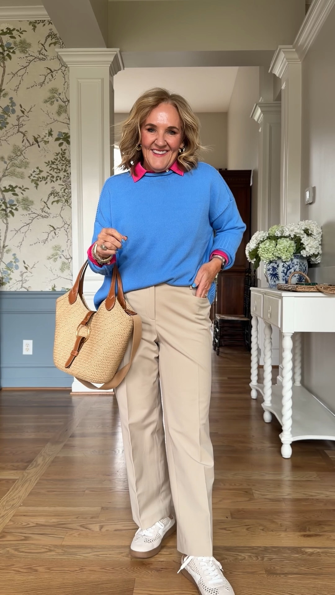 Talbots pieces 
Sweater I sized up to a large
Pink satin blouse, medium petite
The trousers I’m wearing an eight regular but I wish I had bought the eight petite


#LTKSeasonal #LTKTravel #LTKOver40