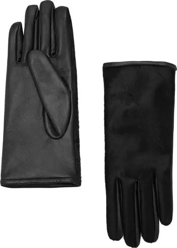 MANGO Leather & Faux Fur Reversible Gloves | Nordstrom | Nordstrom