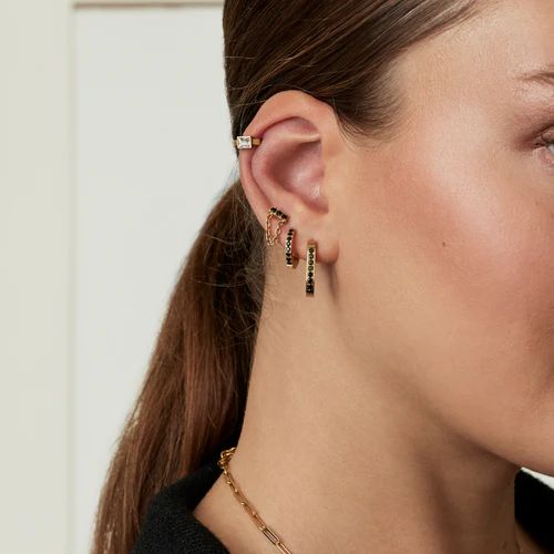 pavé trendsetter hoop earrings | Tini Lux