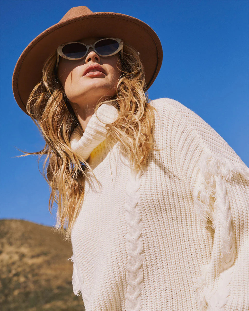 Alyson Turtleneck Fringe Trim Sweater | VICI