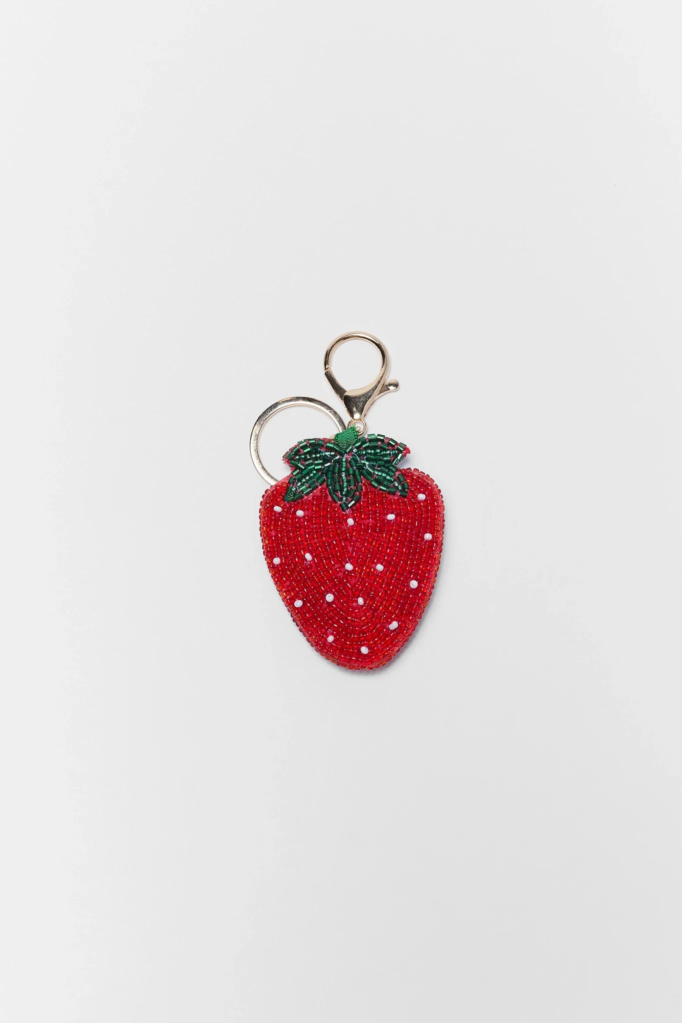 Red Strawberry Beaded Bag Charm | Avara