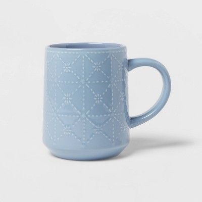 19oz Stoneware Tile Pattern Glazed Mug - Threshold™ | Target
