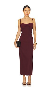 Bardot x REVOLVE Martini Midi Dress in Burgundy from Revolve.com | Revolve Clothing (Global)
