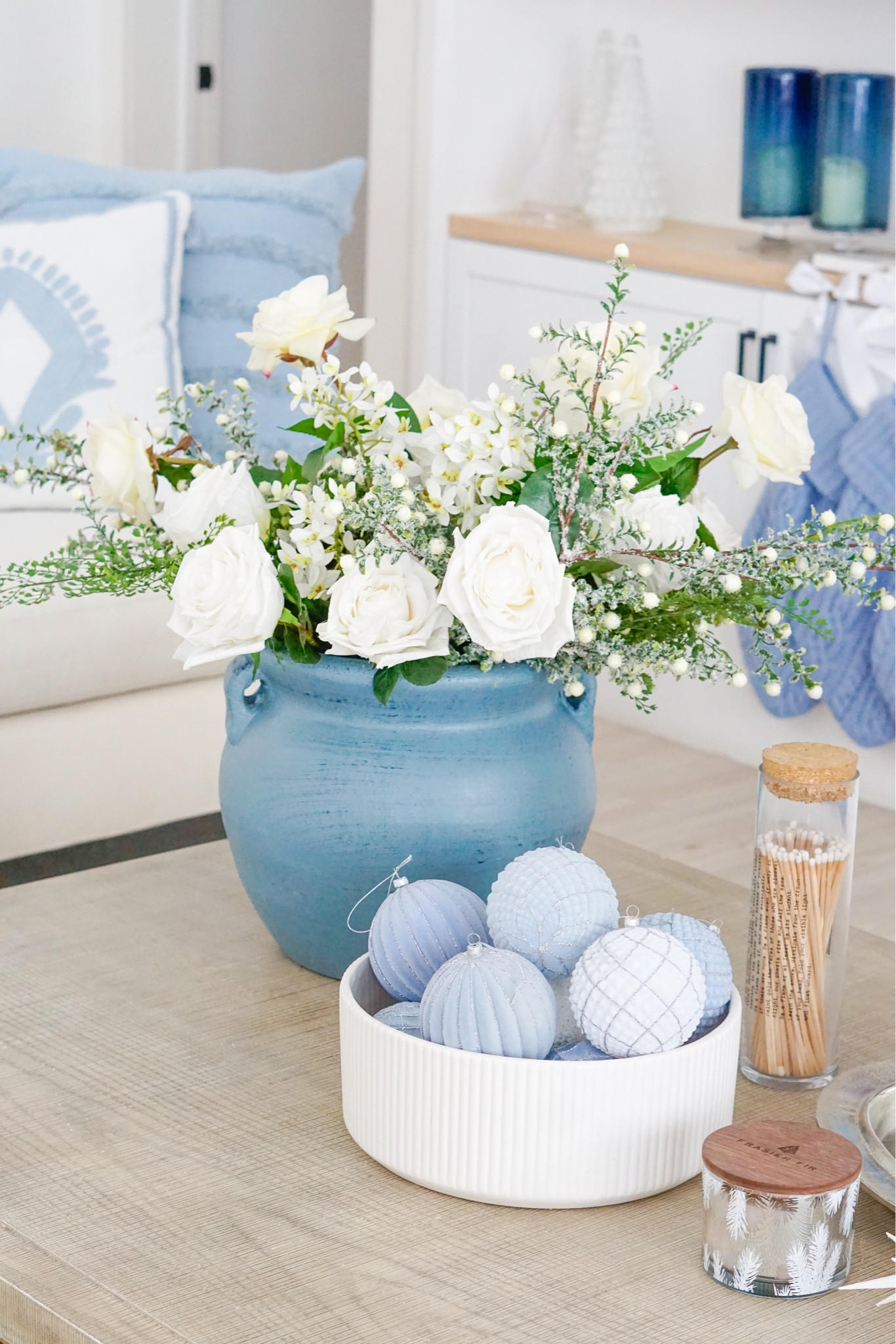 Blue and white Christmas 

#LTKHoliday #LTKSeasonal #LTKHome