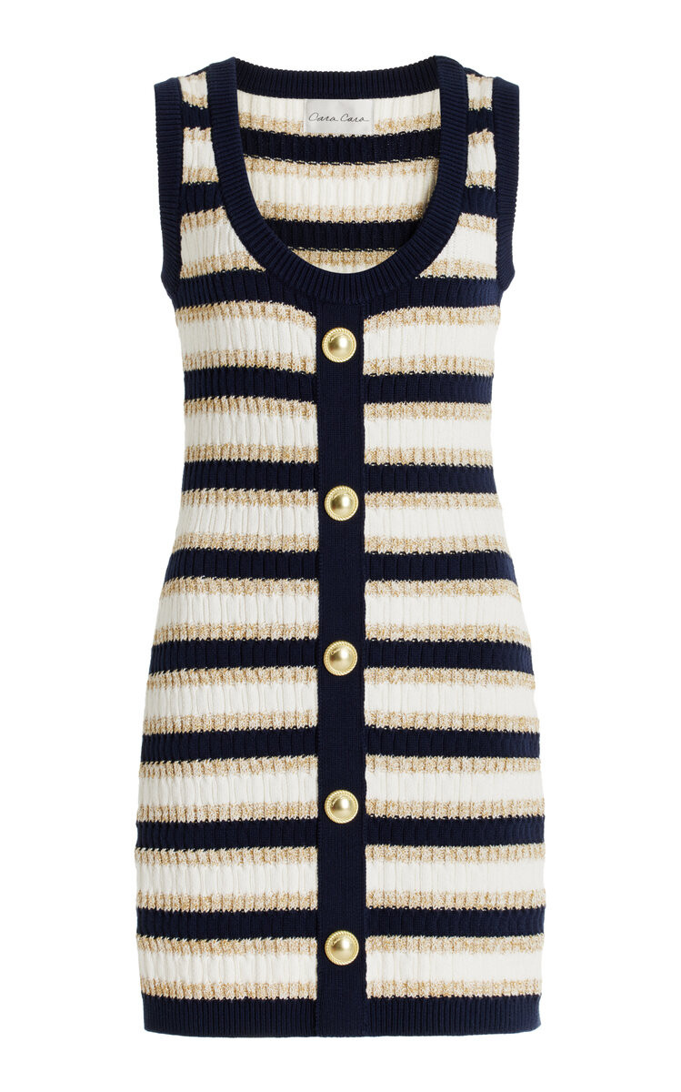 Nicole Striped Metallic-Cotton Knit Mini Dress | Moda Operandi (Global)