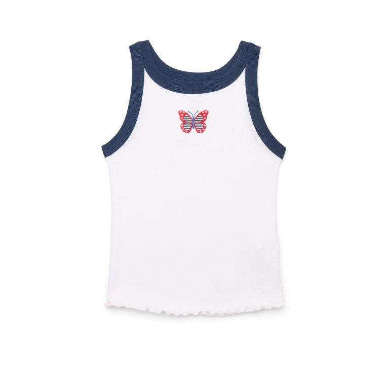 Way to Celebrate! Girls Americana Butterfly Tank Top, Sizes 4-18 | Walmart (US)