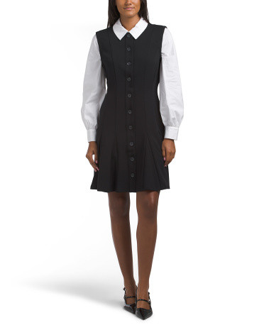 Twofer Scuba Pleated Mini Dress For Women, Spandex/Cotton/Polyester | TJ Maxx