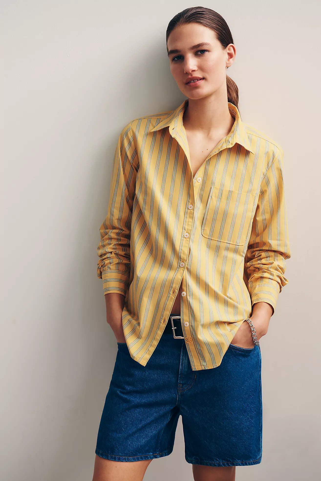 Maeve Kate 100% Cotton Classic Buttondown Shirt | Anthropologie (US)