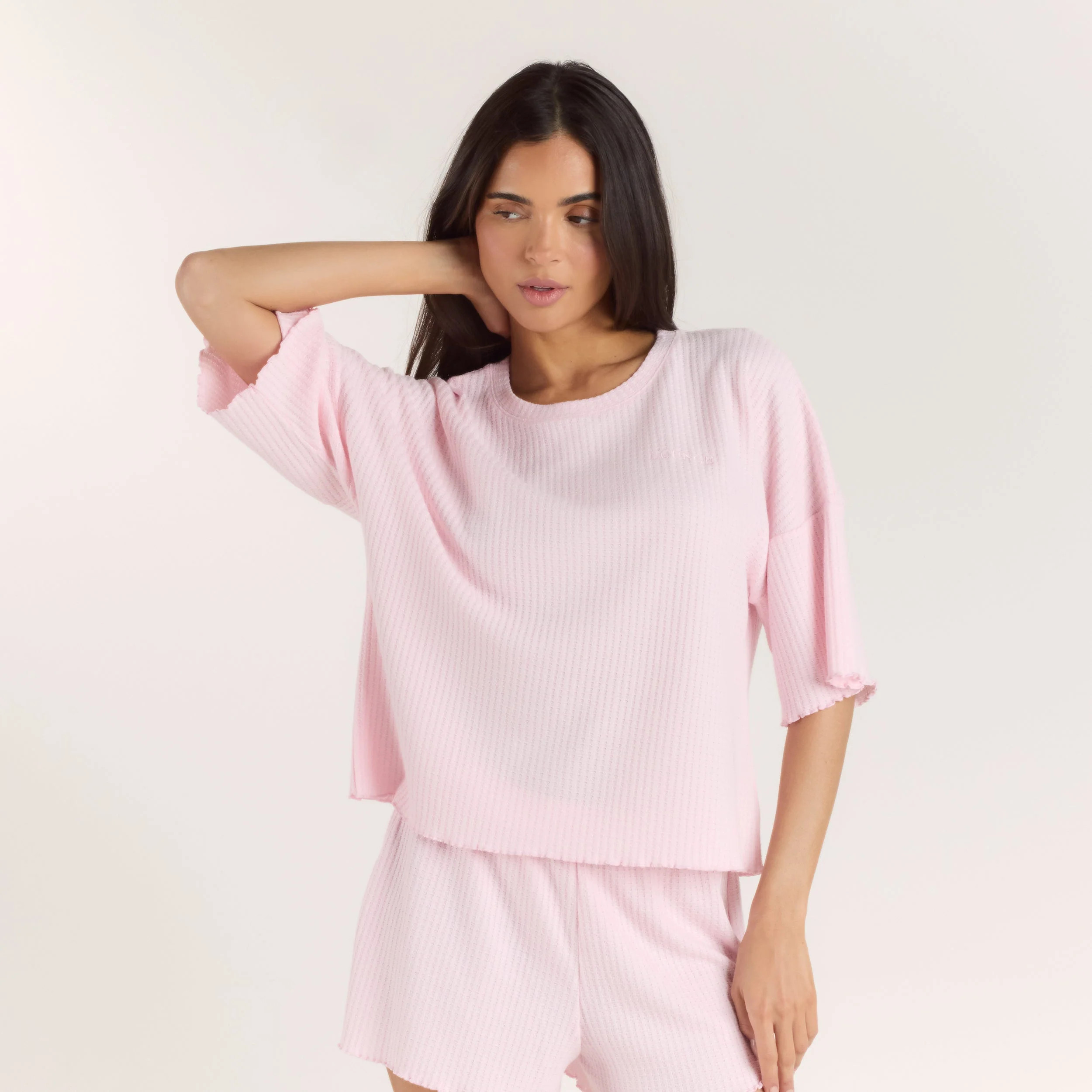 Soft Waffle Pyjama Top - Pink | Lounge (UK)