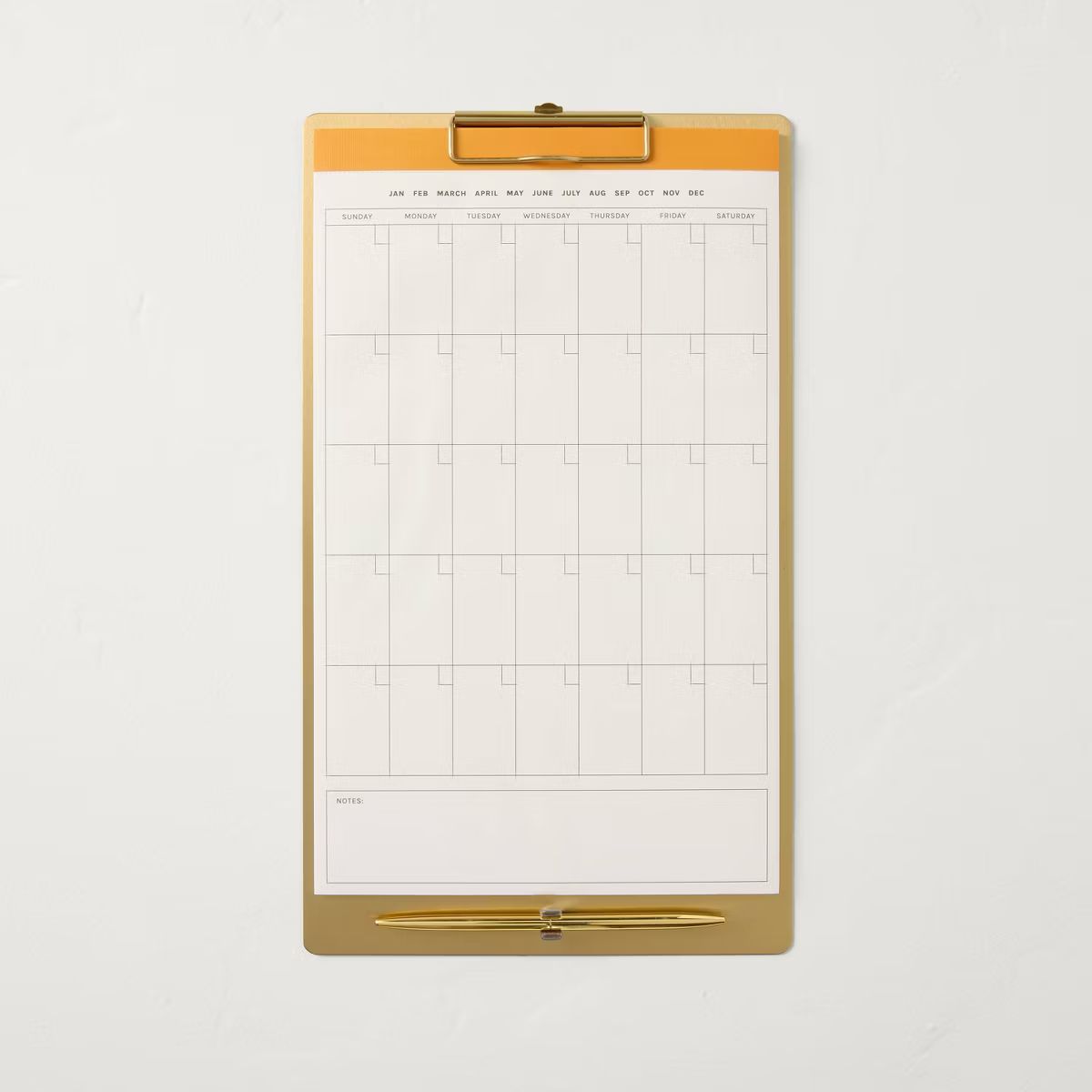 9"x15" Brass Clipboard Calendar (Undated) - Hearth & Hand™ with Magnolia | Target