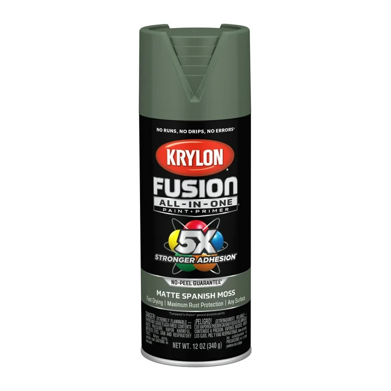 Krylon K02796007 Krylon Fusion All-In-One Spanish Moss Matte 12 oz. Spray Paint, Multi-Surface, (... | Walmart (US)