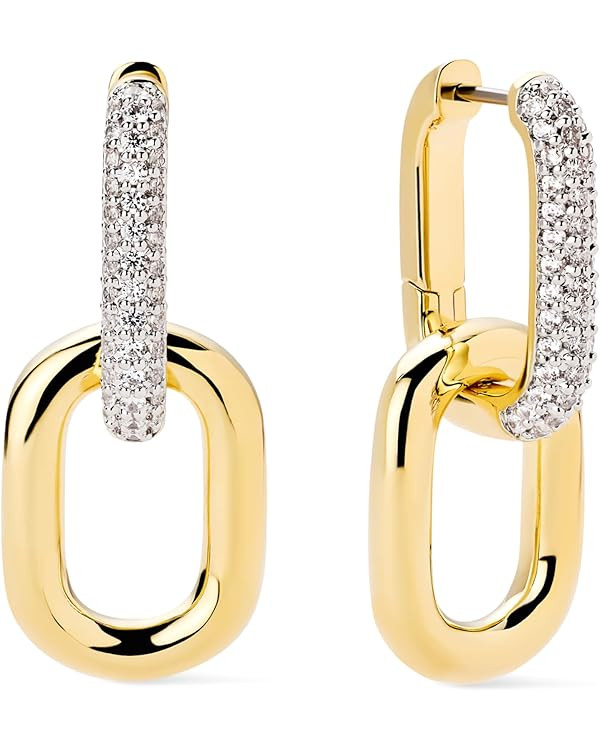 Ana Luisa Ash Double Hoop Earrings for Women - 14K Gold Plated, Silver & Two-Tone Drop Dangle Ear... | Amazon (US)
