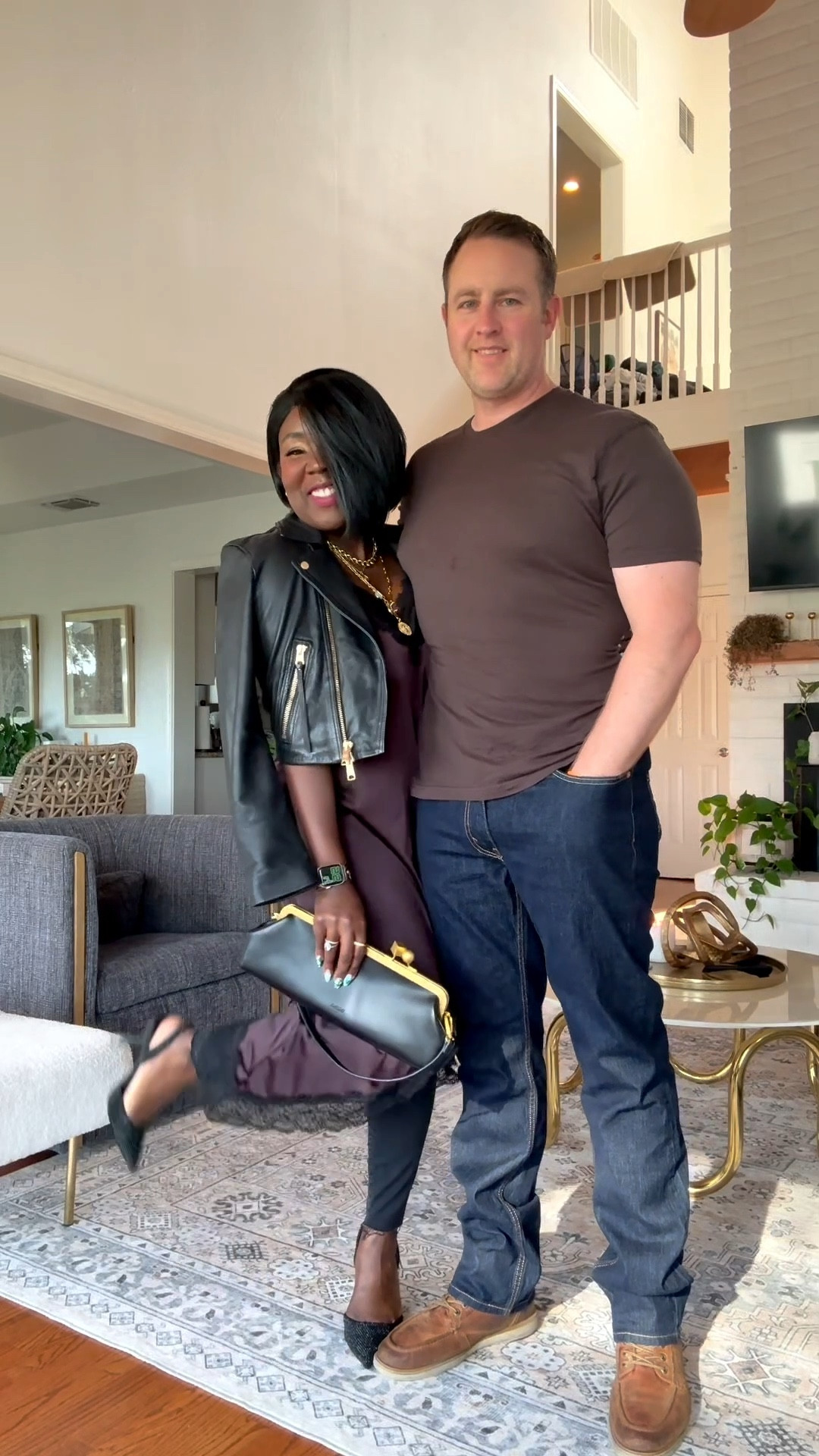 Such a fun date night look! Lace dress, skinny jeans, pointed to heel, and a leather jacket!

#LTKOver40 #LTKootd #LTKgrwm