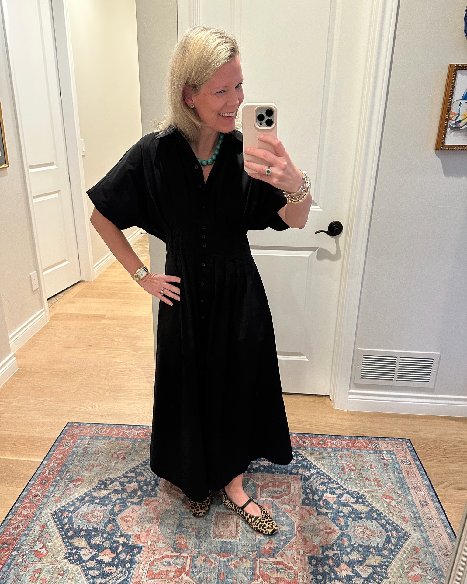 2 of my favorite black dresses are on sale!   I wore the sleeveless one tonight with a cardigan. They run a little big so if in between sizes I’d size down.  They are so flattering and comfortable!!