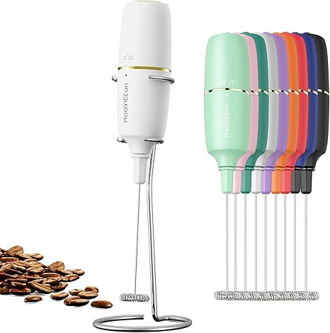 HadinEEon Milk Frother Handheld, Electric Milk Foamer for Coffee, Coffee Frother with Stainless S... | Amazon (US)