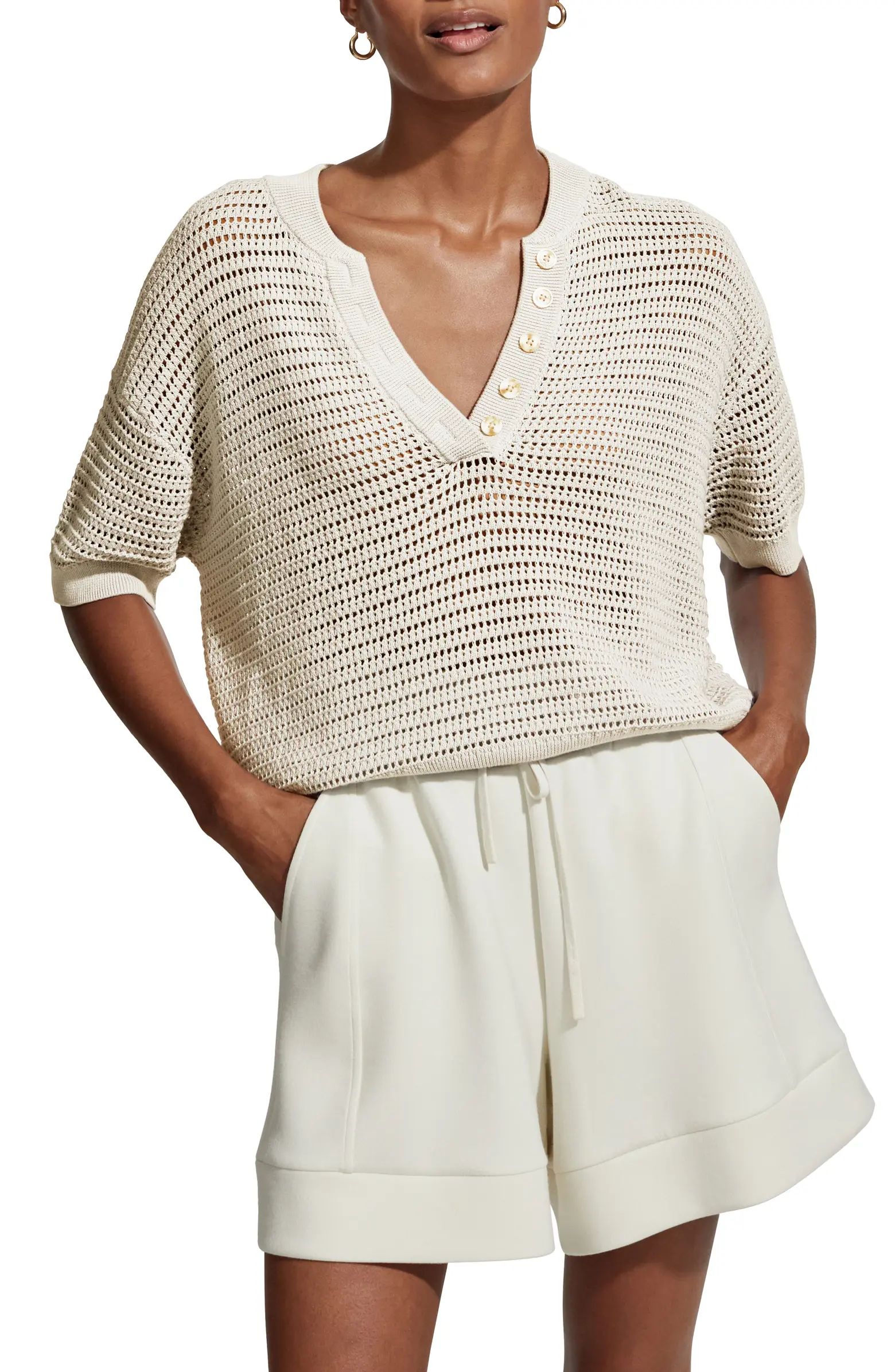 Callie Sheer Knit Cotton Top | Nordstrom