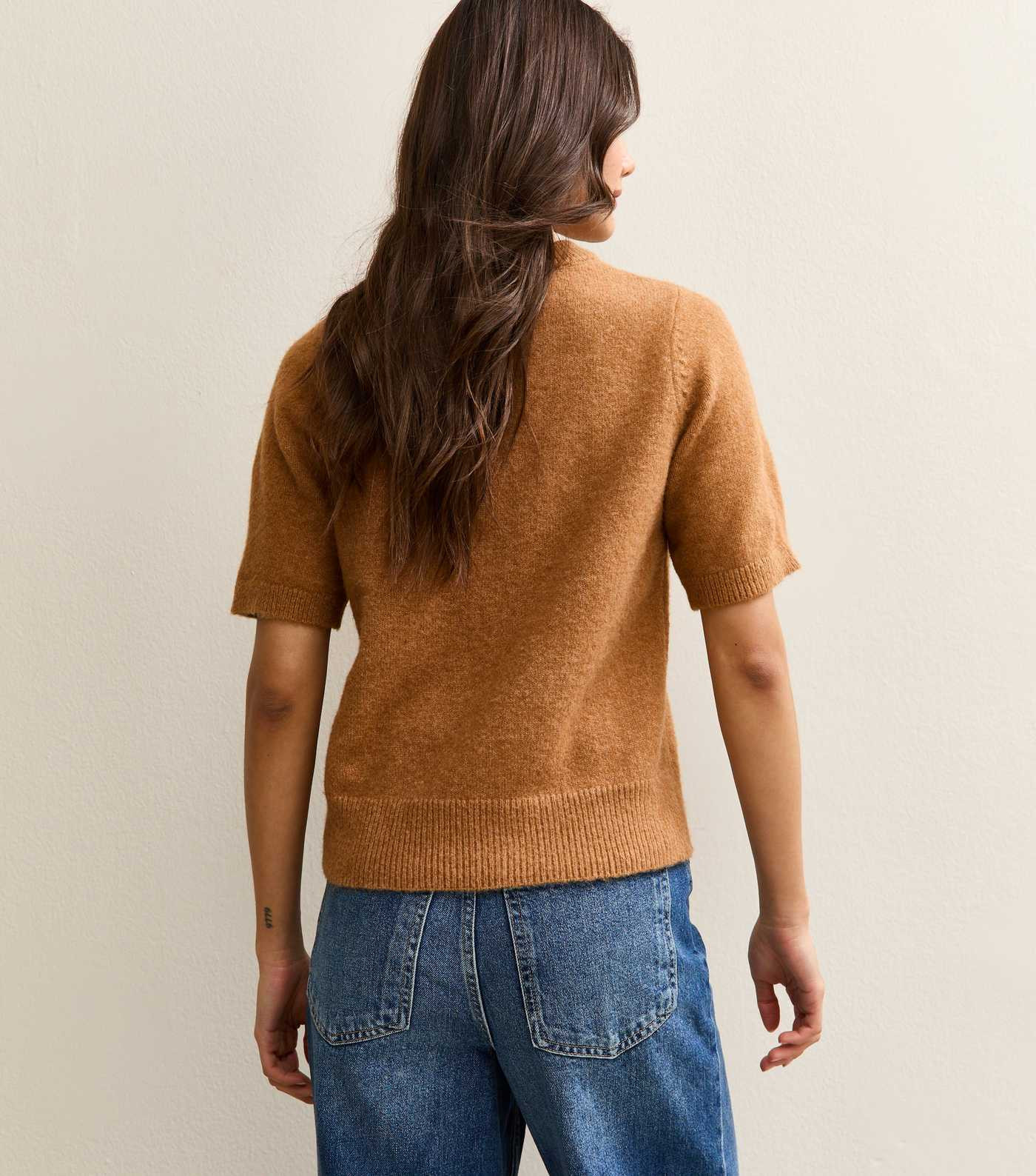 Tan Short Sleeve Midweight Knit T-Shirt | New Look | New Look (UK)