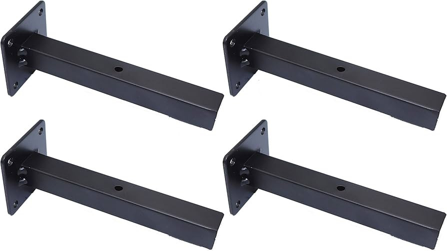 FGen 4pcs Wrought Iron Wall 6inch Square Bracket Bracket Bookshelf Wall Shelf Wall Hanging Partit... | Amazon (US)