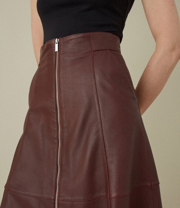 Midi Leather Skirt | Karen Millen UK