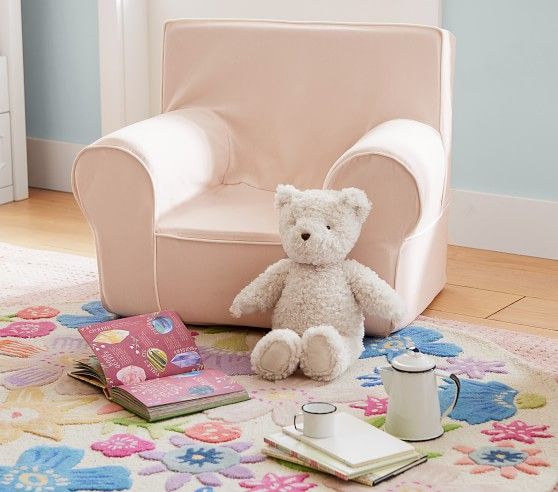 Blush With White Piping Anywhere Chair® | Pottery Barn Kids