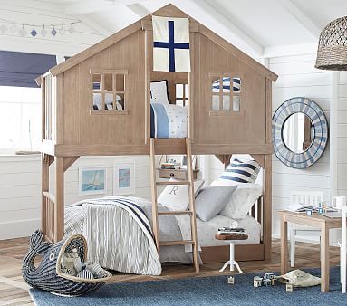 Tree House Twin-Over-Twin Bunk Bed | Pottery Barn Kids