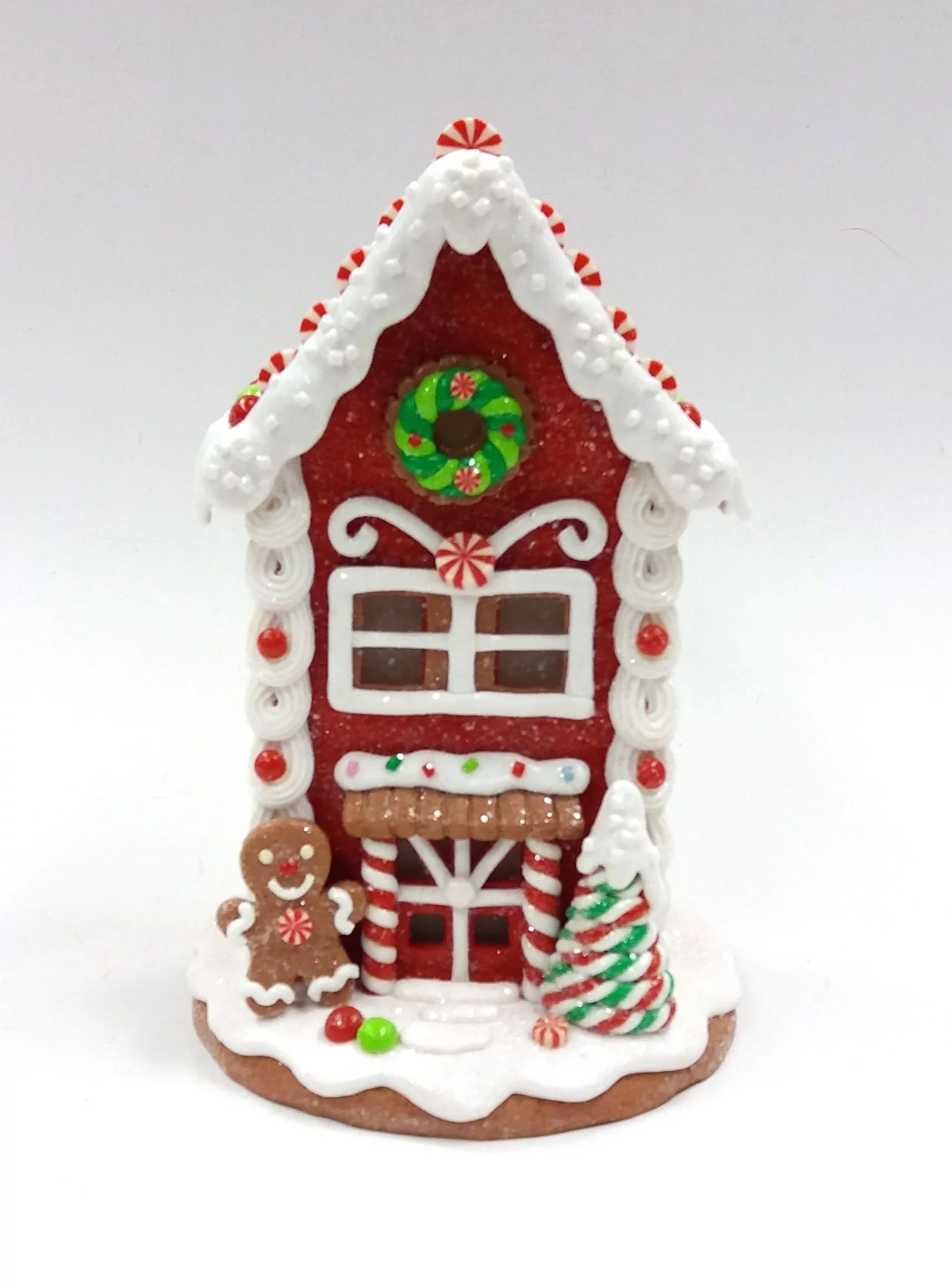Christmas Village Red & White LED Gingerbread House, by Holiday Time | Walmart (US)