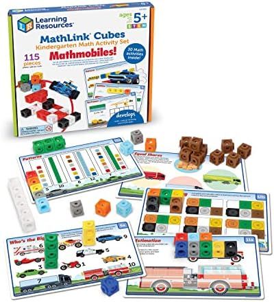 Learning Resources MathLink Cubes Kindergarten Math Activity Set: Mathmobiles! 115 Pieces, Ages 5... | Amazon (US)