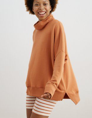 Aerie Sunday Soft Oversized Turtleneck Sweatshirt | American Eagle Outfitters (US & CA)