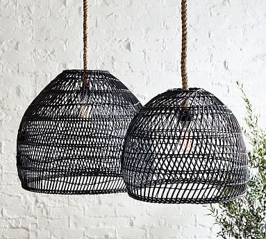 Flora All-Weather Wicker Inddor/Outdoor Pendant | Pottery Barn (US)