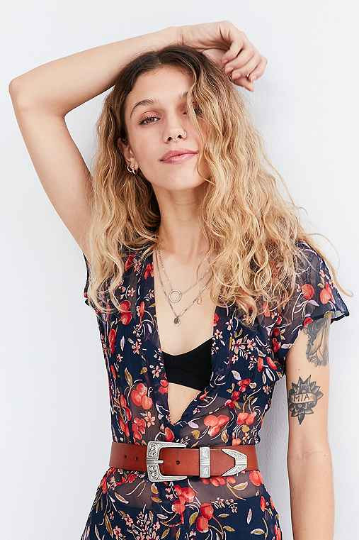 Heidi Western Belt,BROWN,M | Urban Outfitters US