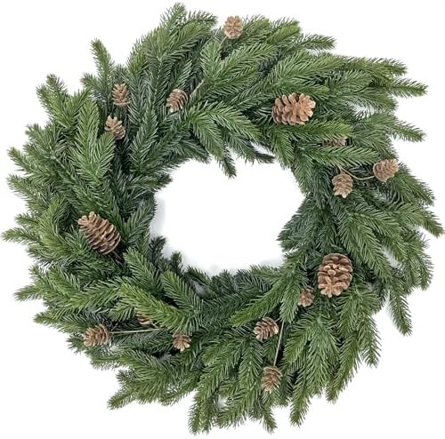 Artgar 22 Inch Christmas Cedar Wreath, Christmas Wreath for Front Door, Real Touch Pine Wreath Ar... | Amazon (US)