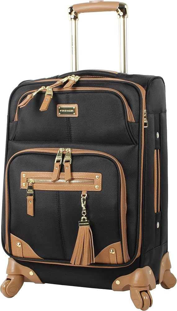 Steve Madden Designer 20 Inch Carry On Luggage Collection - Lightweight Softside Expandable Suitc... | Amazon (US)