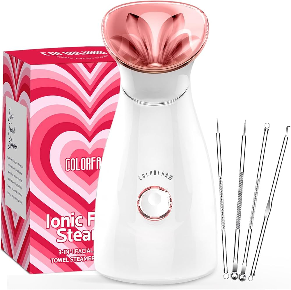 Colorfarm Facial Steamer Nano Ionic: Face Steamer Deep Cleaning Unclogs Pores - Humidifier Hot Mi... | Amazon (US)