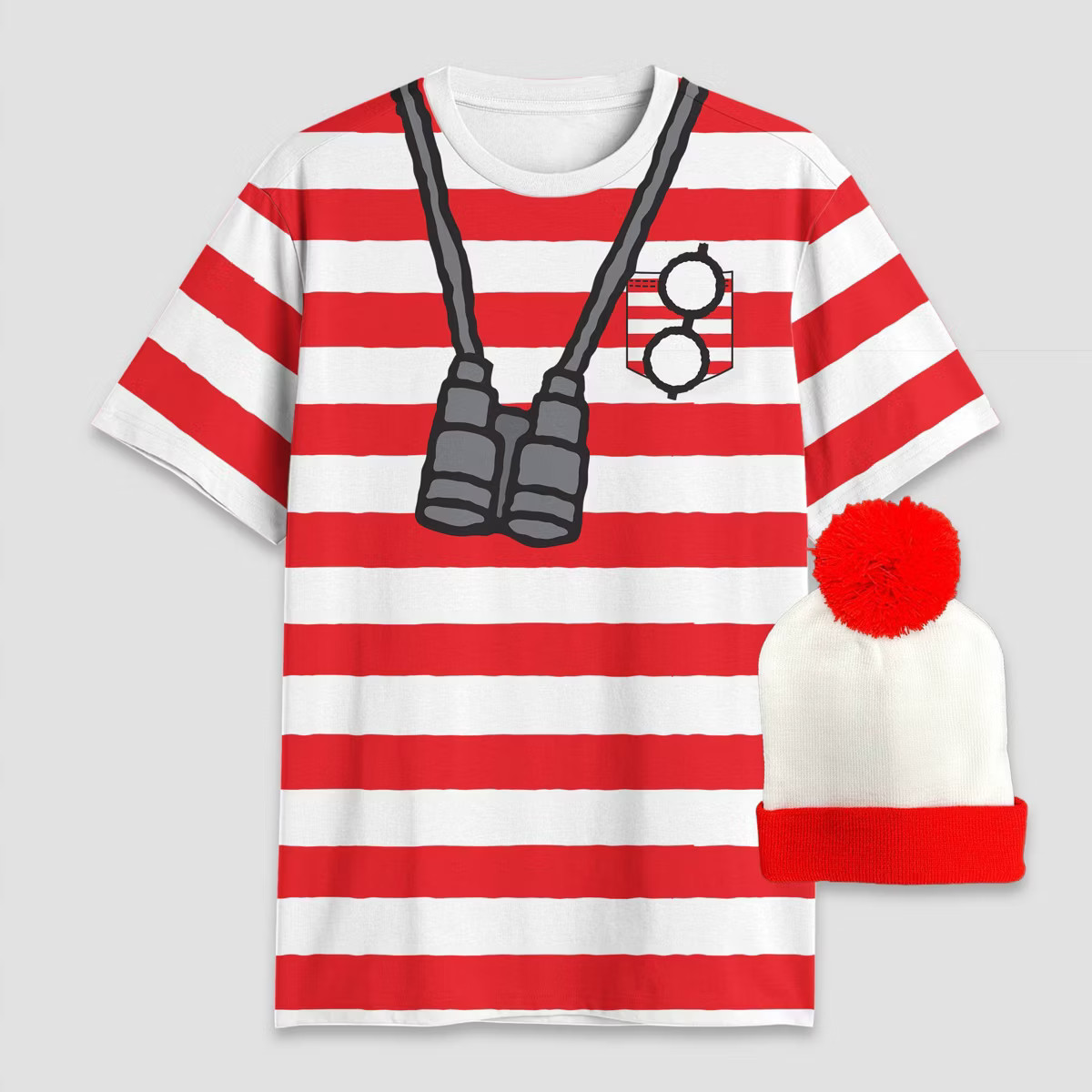 Men's Where's Waldo? Hat and Short Sleeve Graphic T-Shirt - Red/White | Target