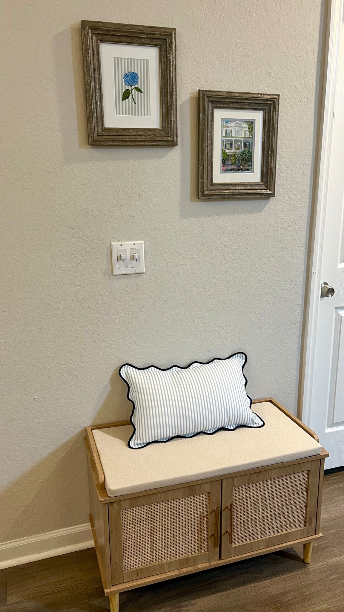 entryway bench + shoe storage ✨ great for apartments with 4 cubbies that each hold a couple pairs of shoes or anything else!

#LTKHome