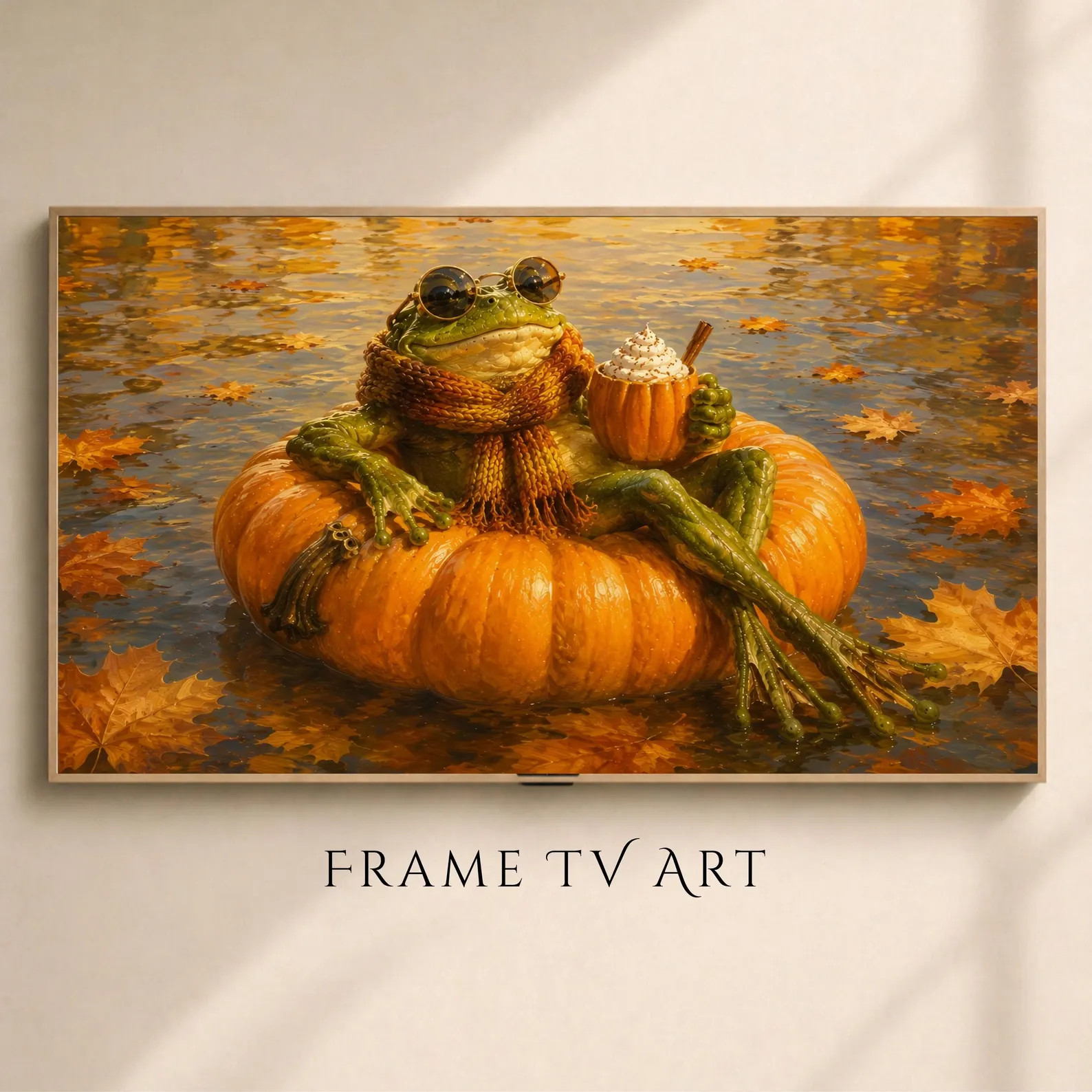 Halloween Frame TV Art, Frame TV Art, Samsung Frame TV Art, Cozy Fall Pumpkin Frog, Autumn Tv Art... | Etsy (Global)