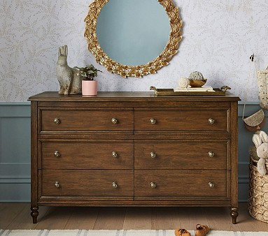 Chris Loves Julia Turned Wood 6-Drawer Dresser (56w x 19d") | Pottery Barn Kids