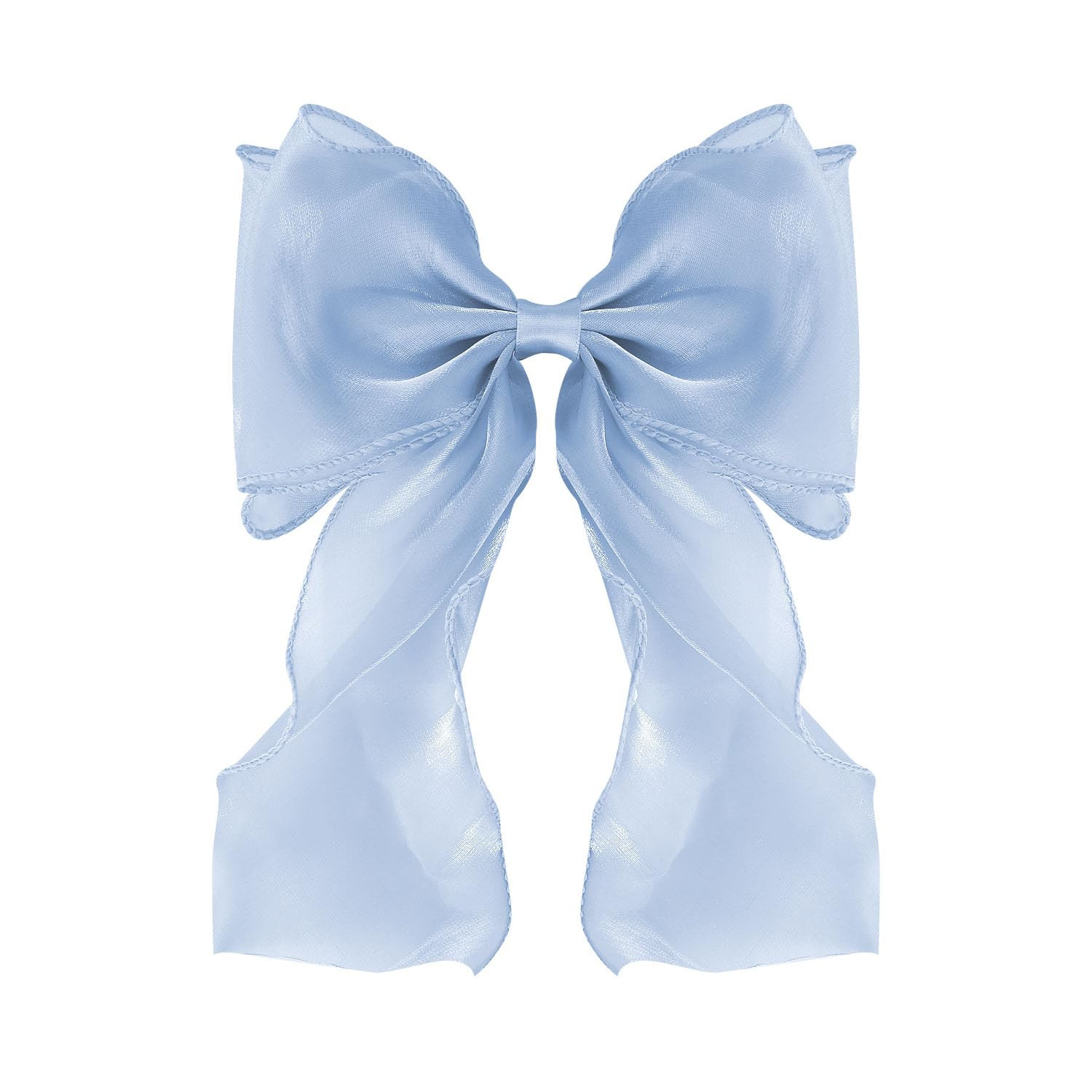 Large Hair Bow Clips for Women Blue Bright Silk Hair Bow Clips Long Tail French Hair Ribbon Coque... | Amazon (US)