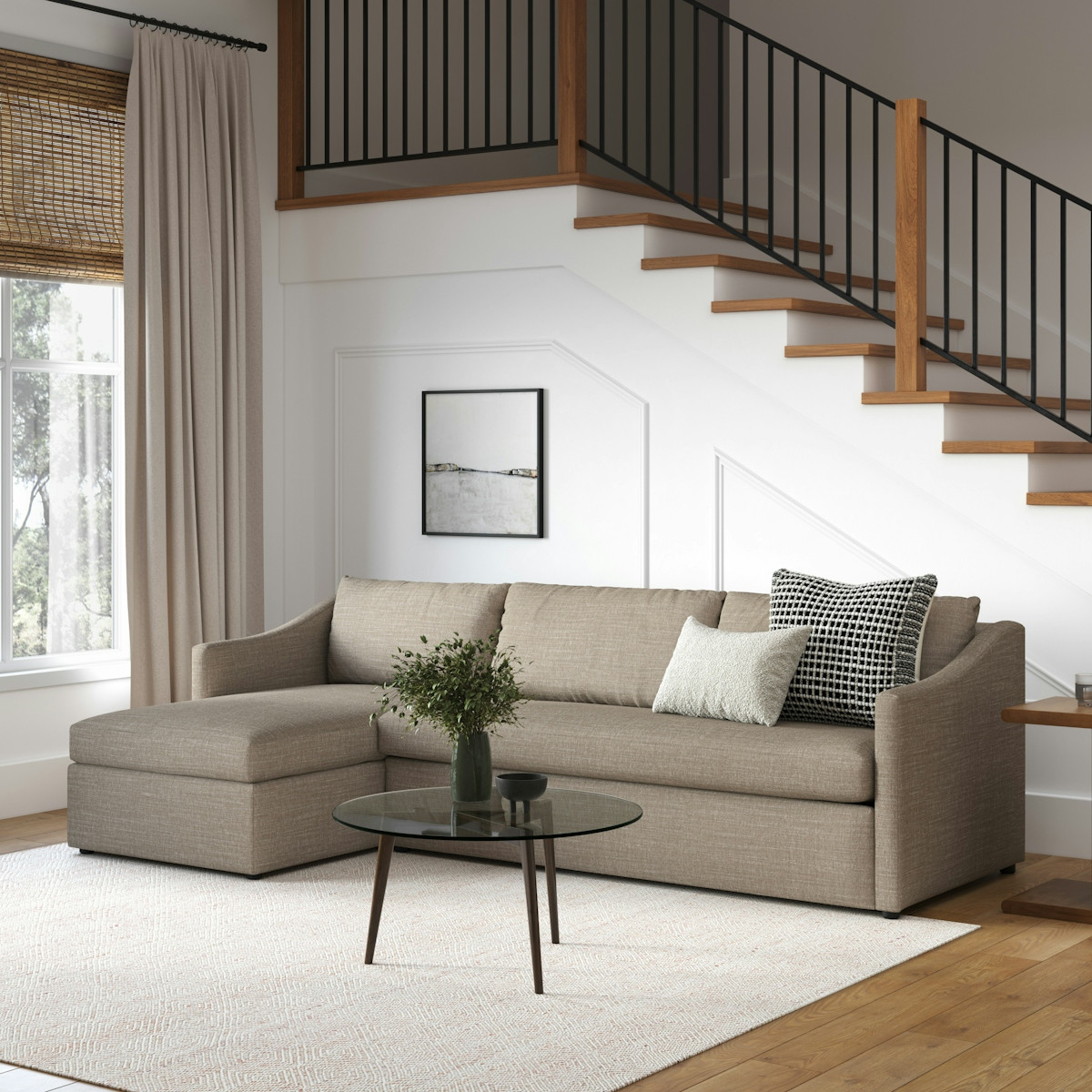 Landry 109" Left Sleeper Sectional - Napa Taupe | Article